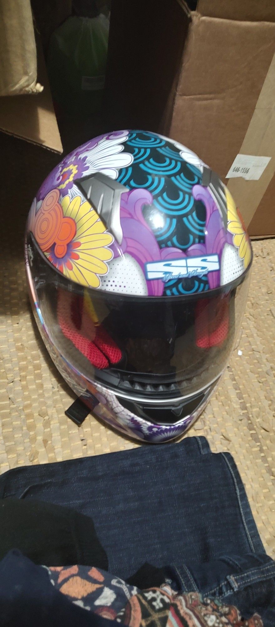 Colorful Speed And Strength Helmet With Clear Visr