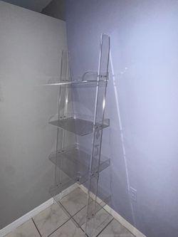 Acrylic 4-Shelf Ladder Bookshelf