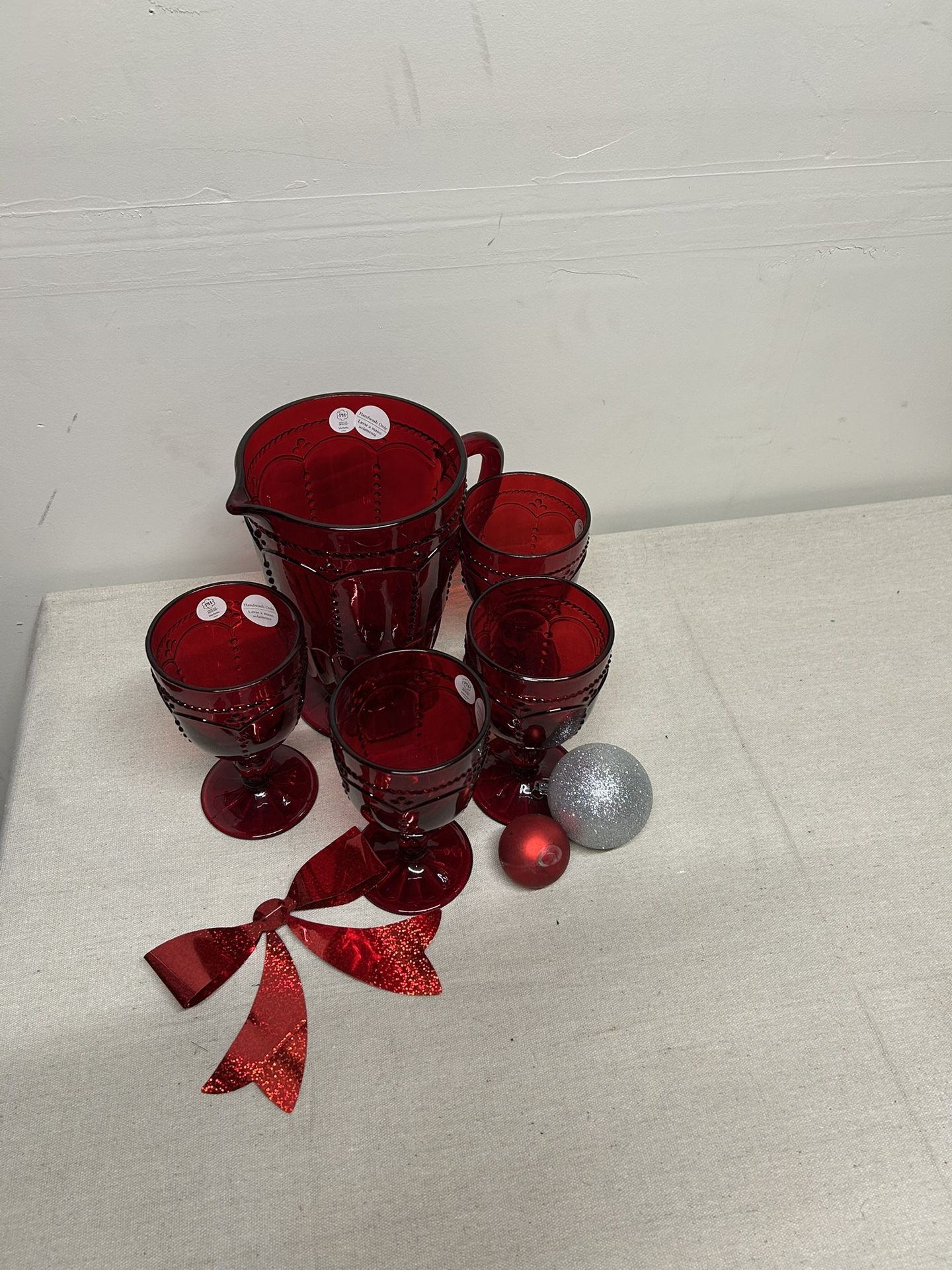 Princess House Pitcher With 4 Goblets
