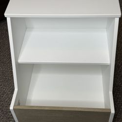Mid Century Modern White Nightstand 