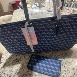 Goyard medium blue bag