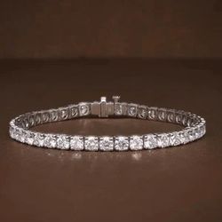 Tennis Bracelet pass tester SOLID 925Sterling Silver MOISSANITE 7" 2mm