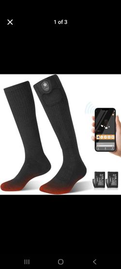HEAT Heated Socks for Men Women, App Control Rechargeable Heating Socks, Electric Battery Powered