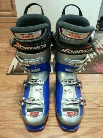 Brand New Nordica Gransport 280-285 Size: 28.0 (323mm) Ski Boots Silver/Blue (Originally $515 + Tax)