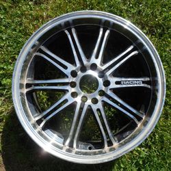 Rare HTF Aluminum Alloy 17" X 7J Positive +114.3 mm (4.5") Offset 10 Lug Racing Wheel Rim