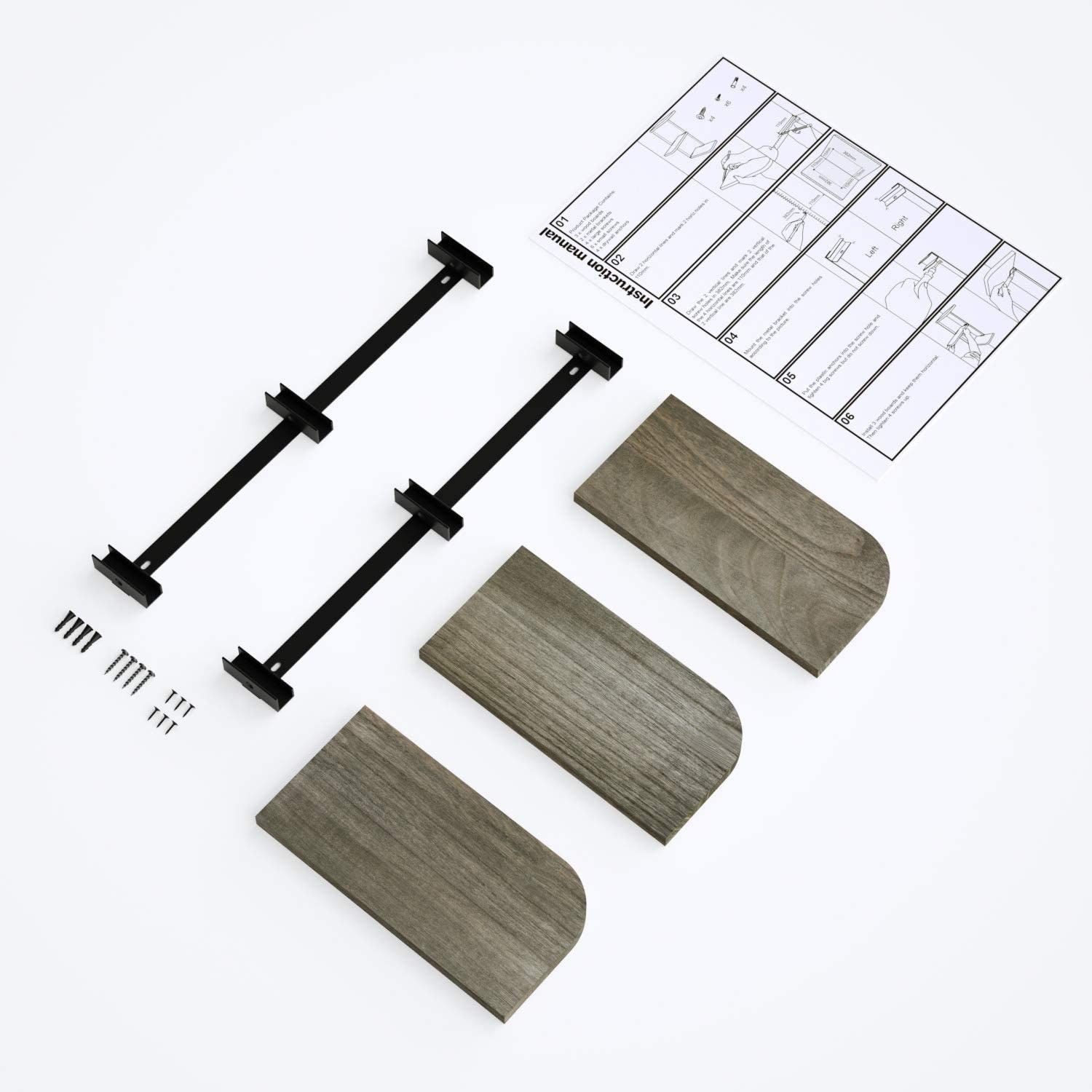 Stylish Corner Shelf Wall Mount Weathered Grey
