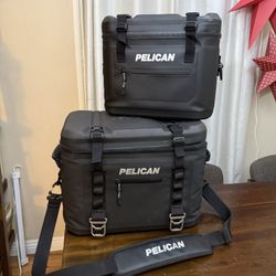 Pelican 24 can and 12 can elite soft cooler Shoulder Strap Cooler Camping Floating Insulated black 