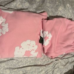 PINK DENIM TEAR SET NOT WORN