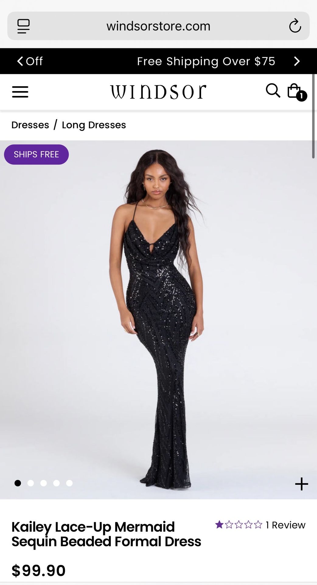 Formal Black Sequin Dress