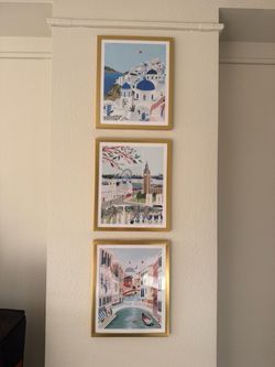 Home Decor Wall Art Set – 7 Framed Travel Prints