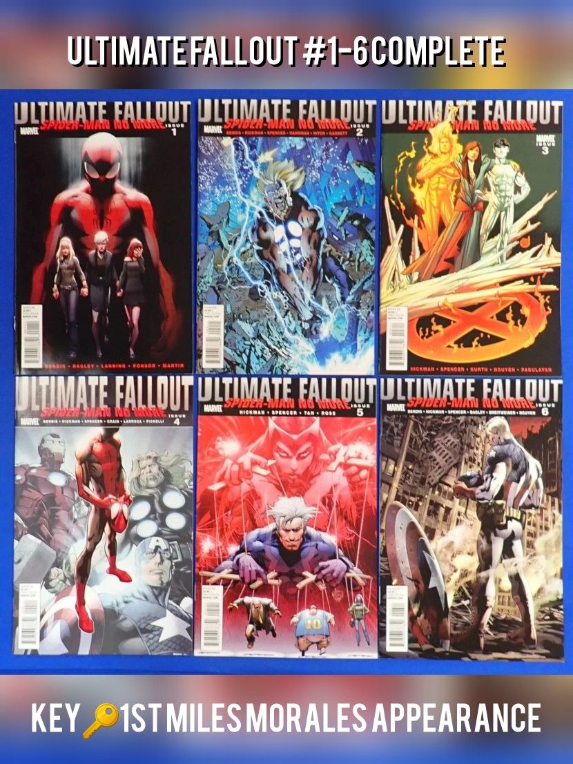 Ultimate Fallout #1-6 Complete Set Marvel 2011 #4 1st Print KEY Miles Morales NM π MCU Disney Marvel Spider-Man Brand New Day