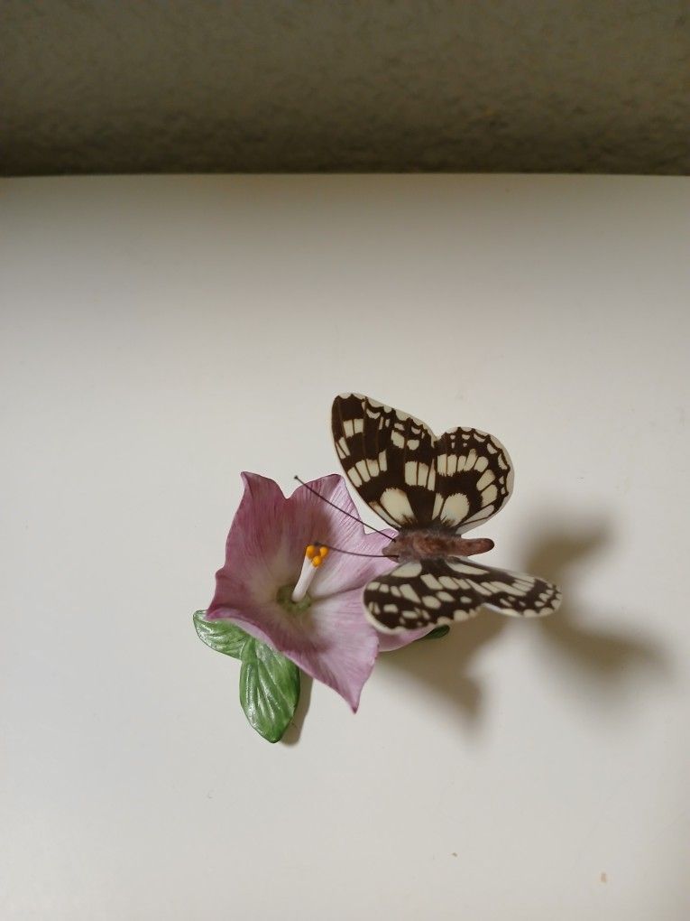 Porcelain Marbled White Butterfly Miniature