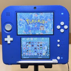 Nintendo 2DS - Electric Blue/White - Loaded 64GB SD & Accessories