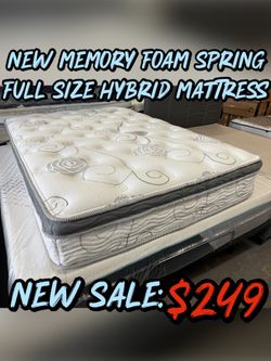 NEW MEMORY FOAM SPRING FULL SIZE HYBRID MATTRESS
