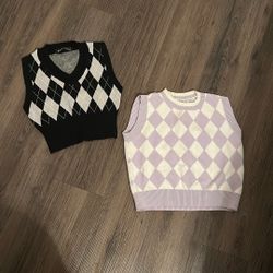 2 Checkered Vests