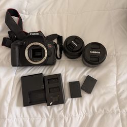 Canon Rebel T6i Camera Bundle – 2 Lenses + Batteries + Charger – Ready to Shoot