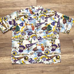 Vtg Reyn Spooner NFL Minnesota Vikings Hawaiian Button Down Camp Shirt Mens XL
