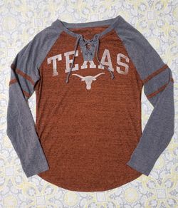 Texas Longhorns Lace Up Long Sleeve Shirt, Size Small!