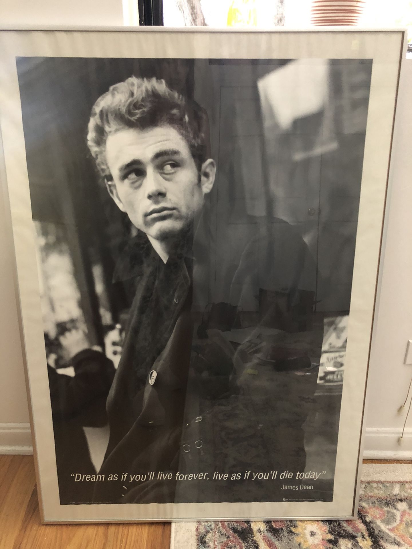 Vintage James Dean / w/ quote -“Dream as I’d you’ll live forever, live as if you’ll die today”