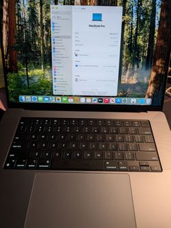 MacBook Pro 16 inch. Apple M1 Pro. RAM 16GB. HD 512GB
