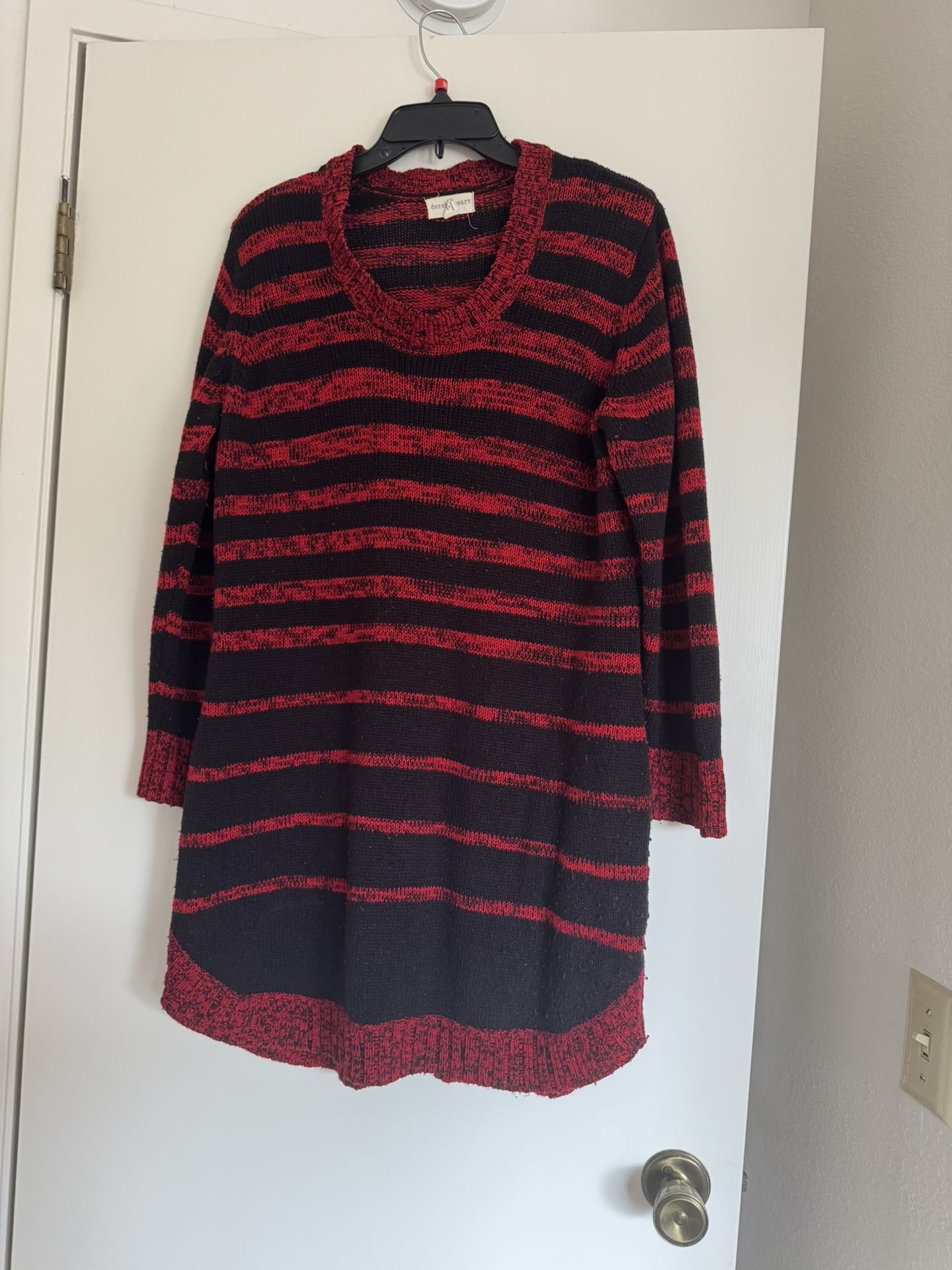 Wool mini dress/tunic with a scarf, Size 1X