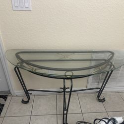 Glass Top Console Table