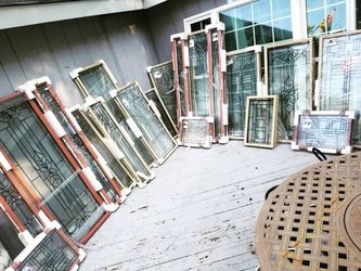 STAINED GLASS DOOR INSERTS! BEAUTIFUL!