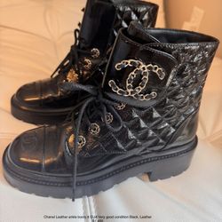 Chanel Leather ankle boots 6 EUA Very good condition Black, Leather