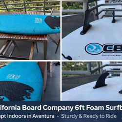 California Board Company 6ft Foam Surfboard – Beginner Friendly – Good Condition