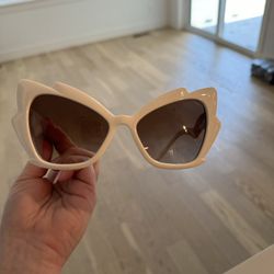 Dolce & Gabbana White Cat Eye Sunglasses