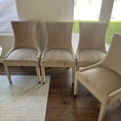 4 Velvet Dinner Chairs
