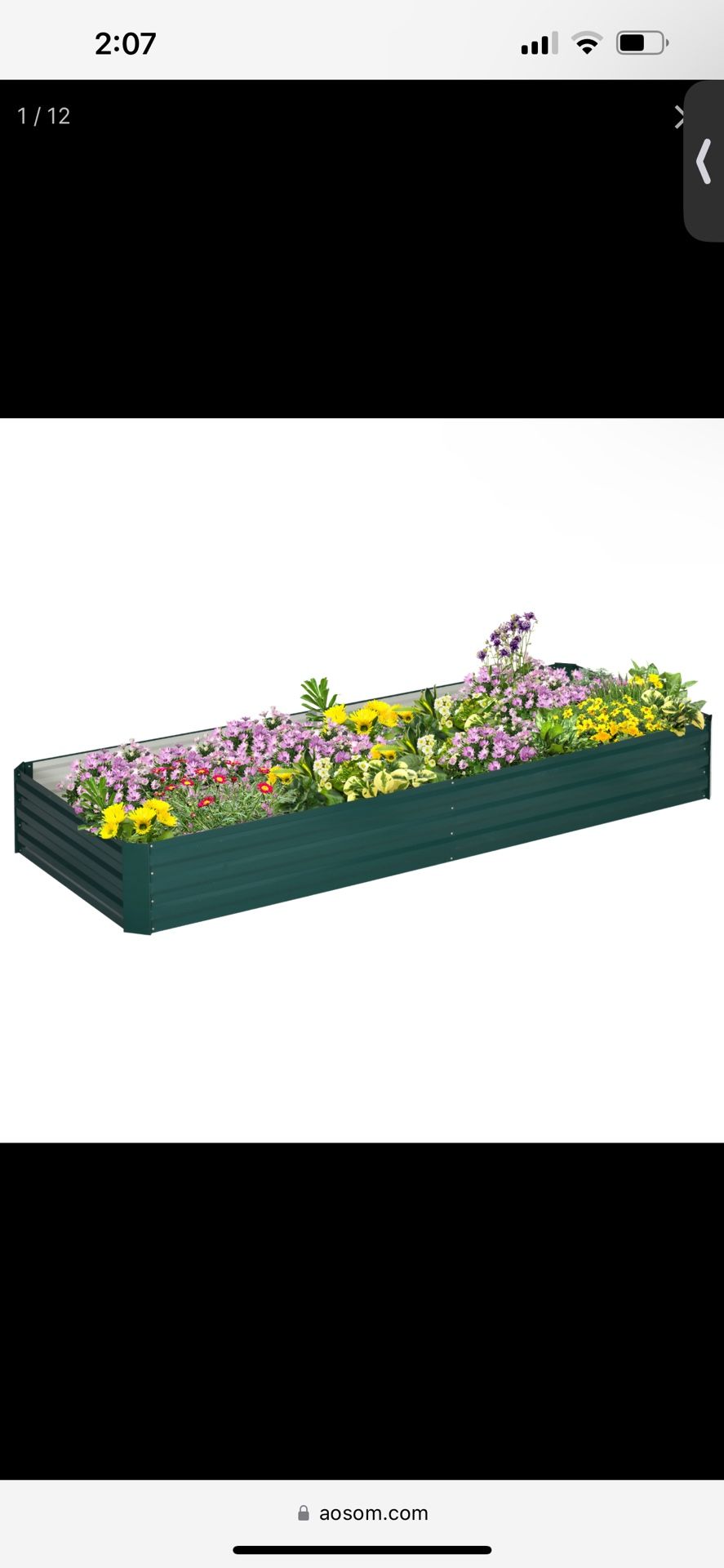 New in box Galvanized Raised Garden Bed, 8' x 3' x 1' Metal Planter Box, for Growing Vegetables, Flowers, Herbs, Succulents, Green( 845-518gn)