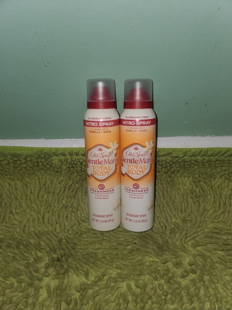 2 Old Spice Gentle Man's Deodorants Spray Vanilla + Shea