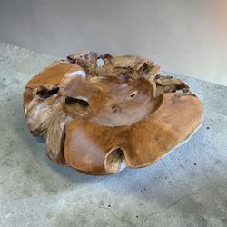 About 25” round Teakroot Pot plate Wooden Decoration
