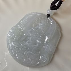 All Natural Grade A Jadeite Guanyin Pendent