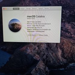 Imac 27 Inch All In One Desktop 3.2 Ghz Processor 16 Gb Memory 