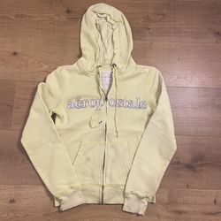 Aeropostale yellow zip up hoodie Size S 
