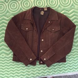 GENUINE LEATHER SUEDE BROWN JACKET 