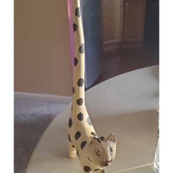 WHIMSICAL POLKA DOT WOODEN CAT