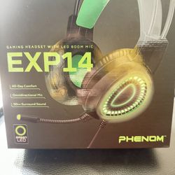 Gaming Headset With LED Boom Mic, Works with any device with a 3.5mm port