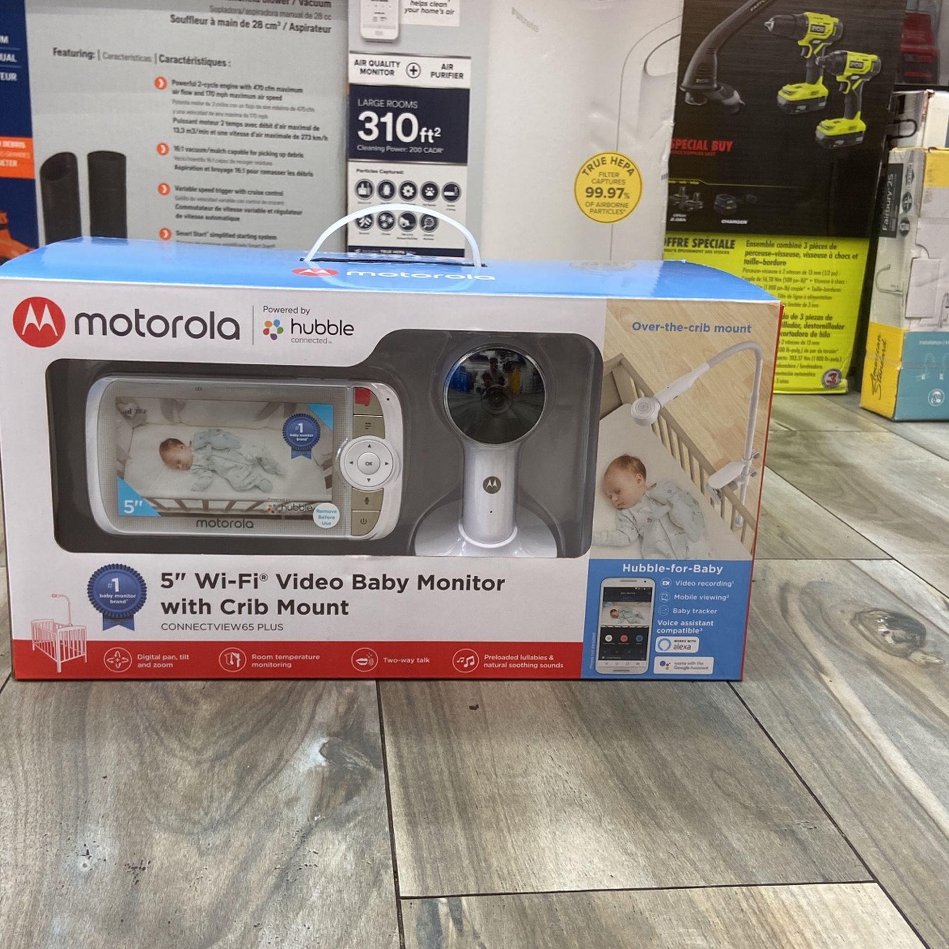 Brand New Motorola 5” Wi-fi Video Baby Monitor With Crib Mount 