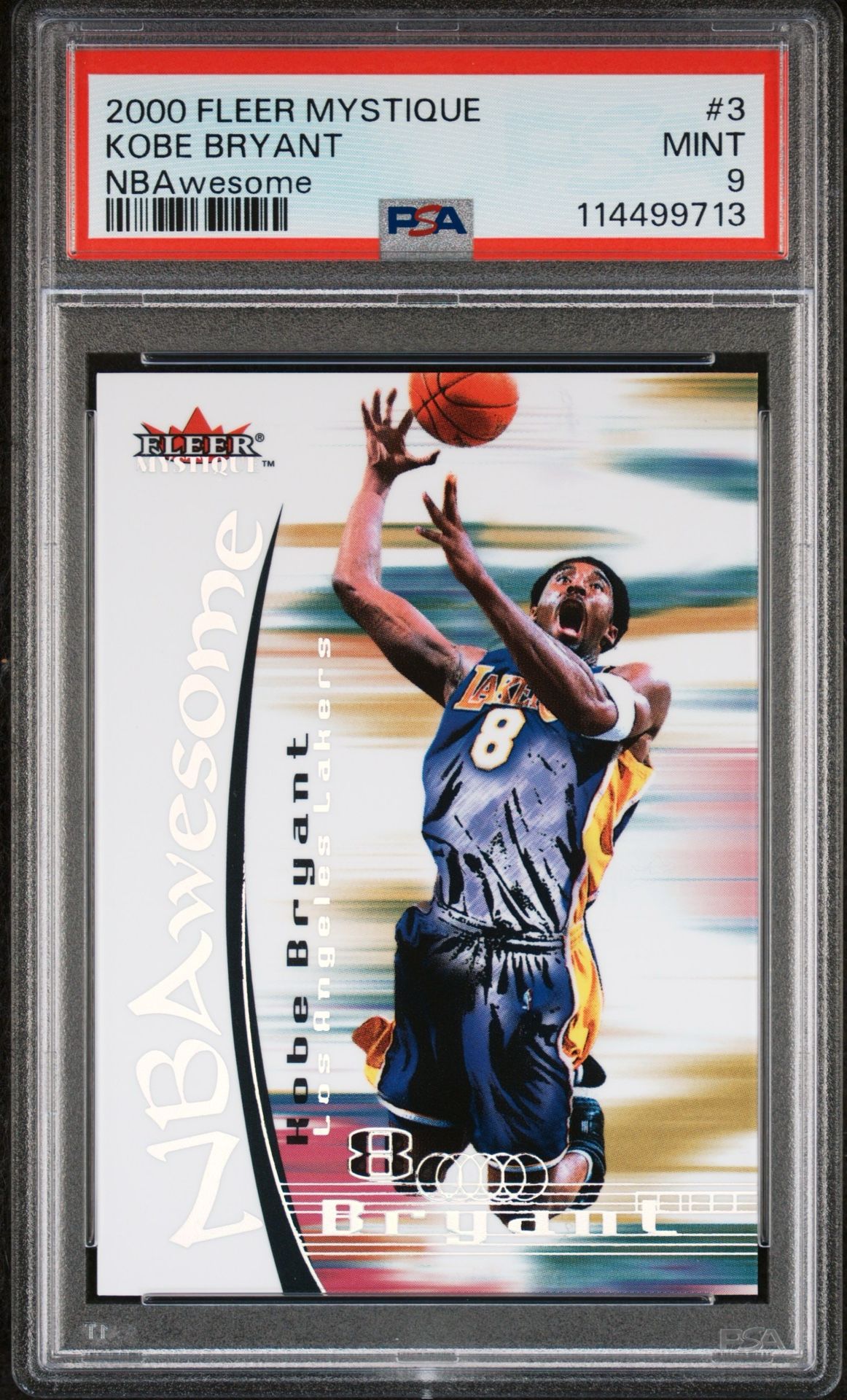 2000 Fleer Mystique Kobe Bryant NBAwesome #3 PSA 9 LA Lakers