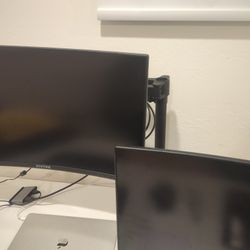 Viotek Curved Double Monitor With Dual Arm Stand