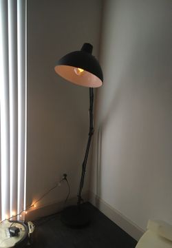 Black floor lamp.