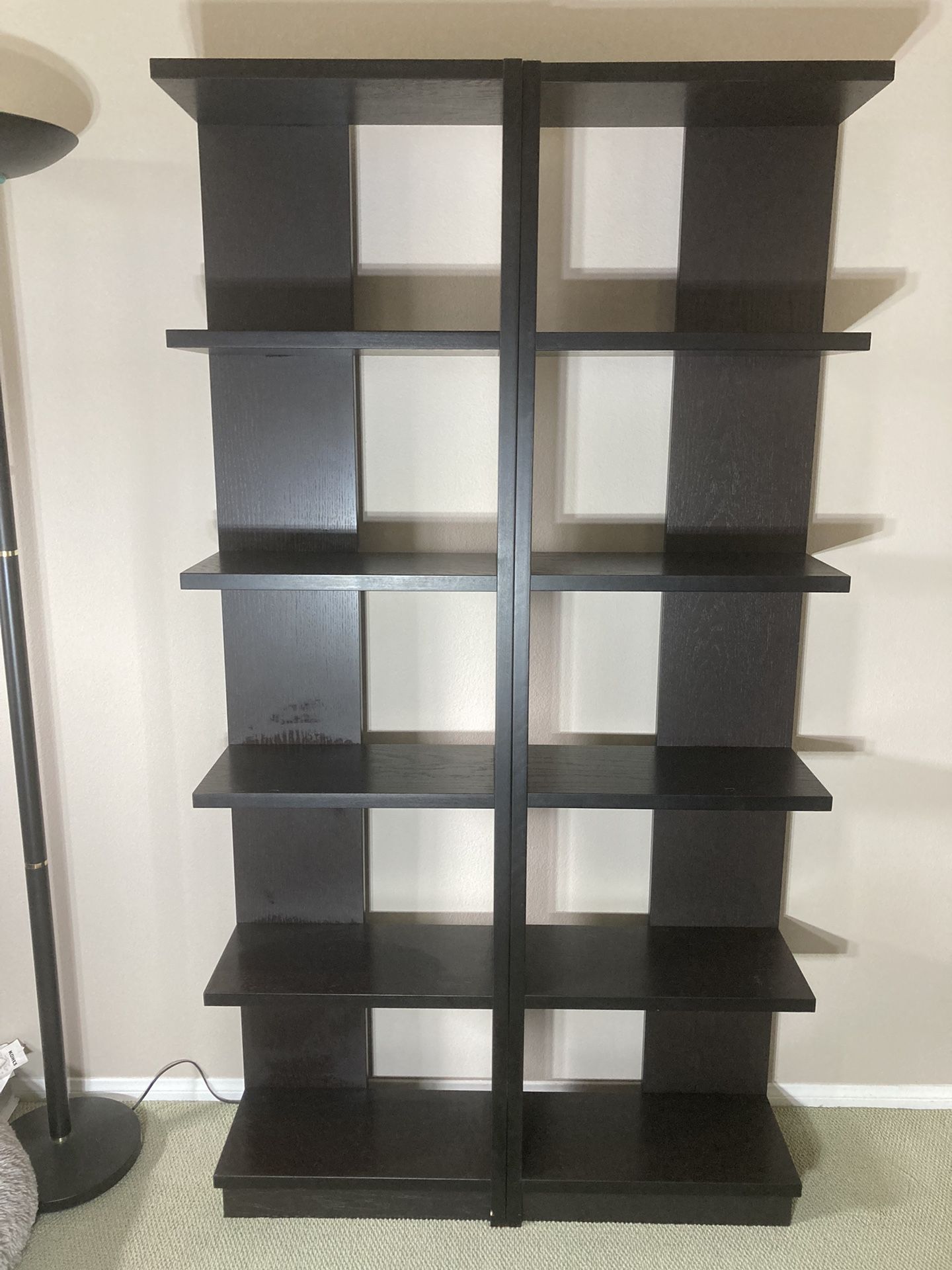 Crate & Barrel Elements Bookshelves - 5 Shelves - Sold As A pair