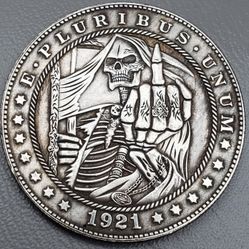 Morgan Dollar Skull Hobo Commemorative Coin 