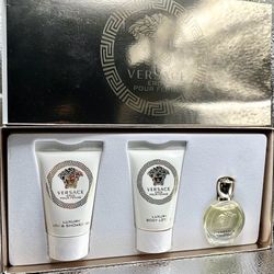 Versace Eros Pour Femme Perfume for Women Travel Gift Set- EDT, Shower Gel, Body Lotion