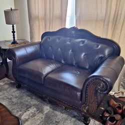 Luxury Leather Sectional With Love Seats 