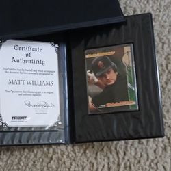 Matt Williams Autographed Baseball Card Mlb San Francisco Giants