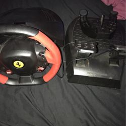 Ferrari Game Wheel With Table Clamp And Cords (USED)